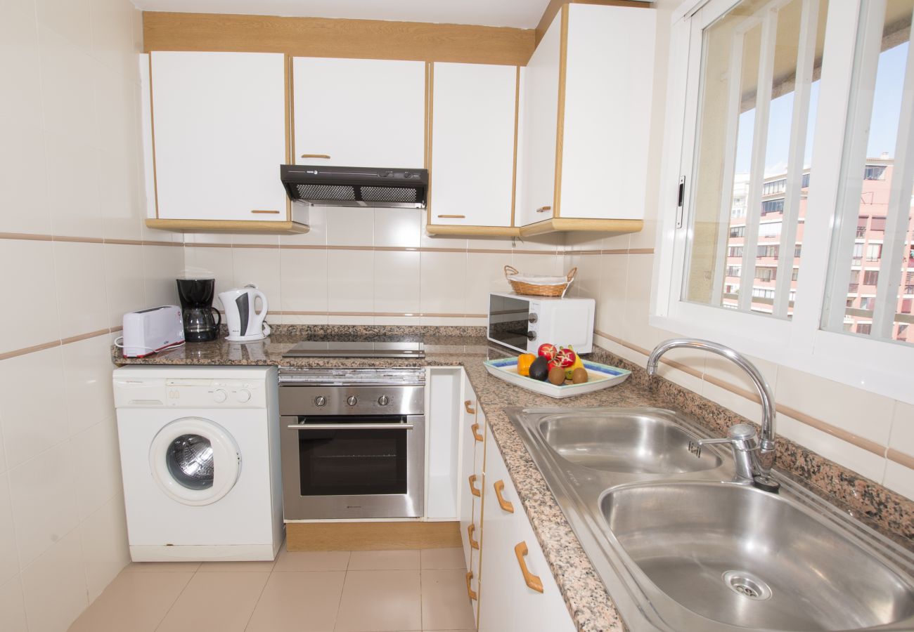 Classic and equipped kitchen with appliances